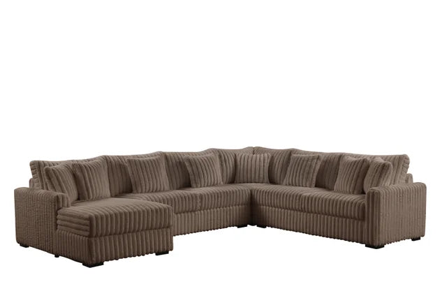 Solana Mocha Corduroy Fabric Sectional
