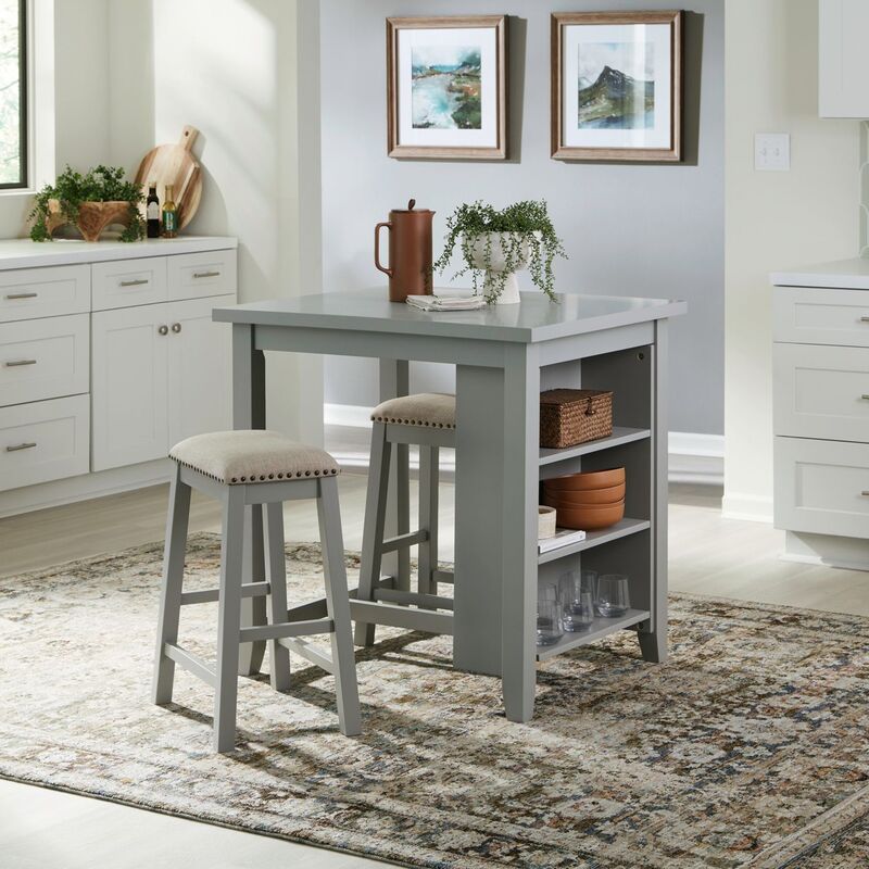 Grey 3pc Counter Height Set 942