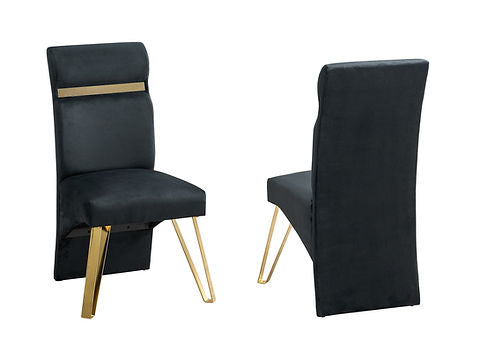 Midnight Black/Gold 7pc Dining Room Set D9060