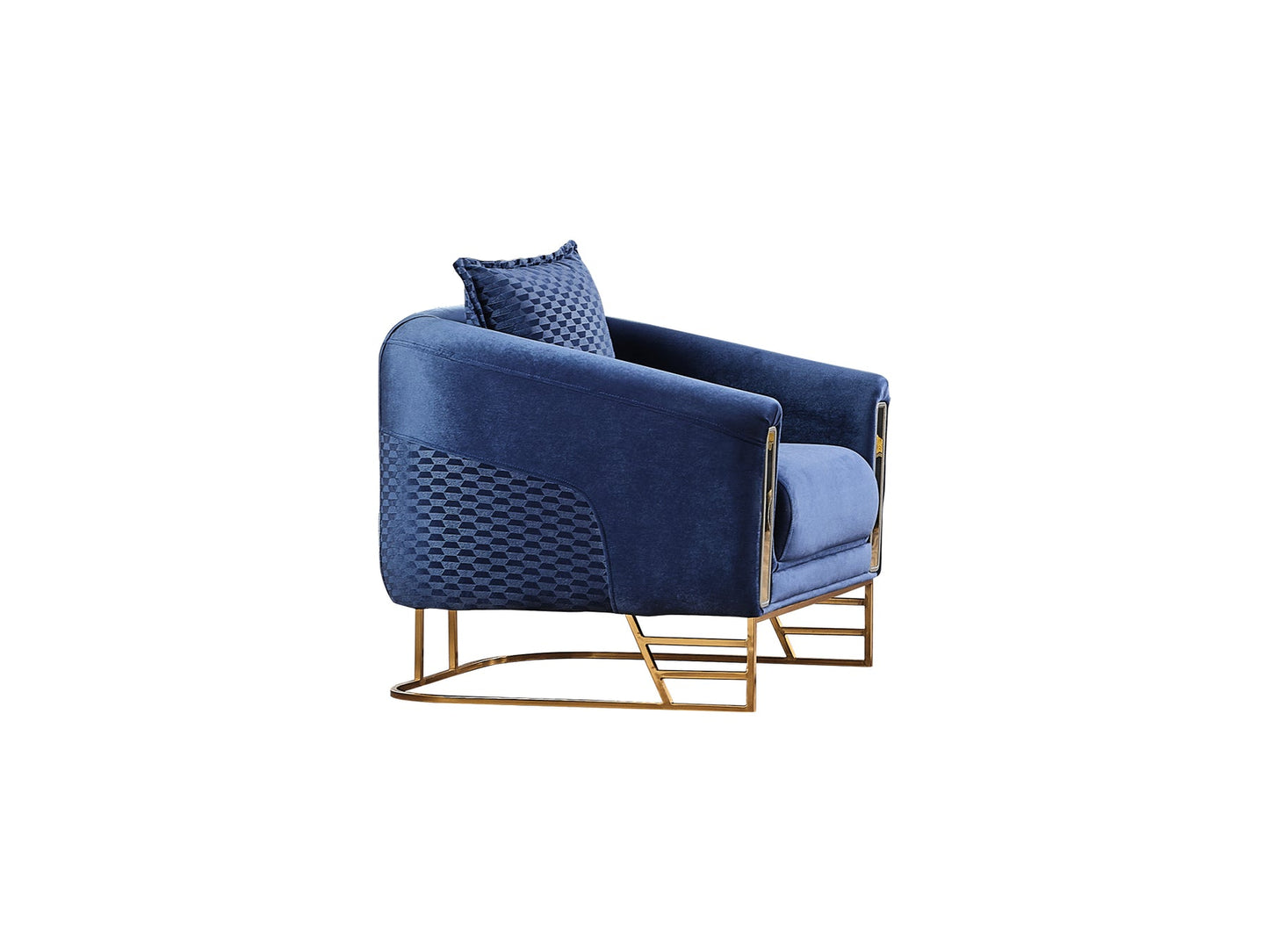 Romans 3-pieces (Sofa & Loveseat & Chair) Livingroom Set Navy Blue