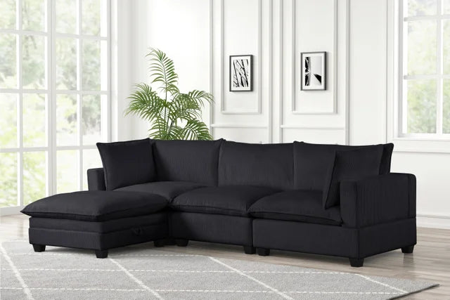 Cloud10 121" Black Cord Modular Sectional