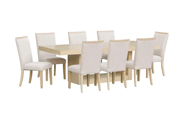 9pc Beige/Cream Dining Room Set D903