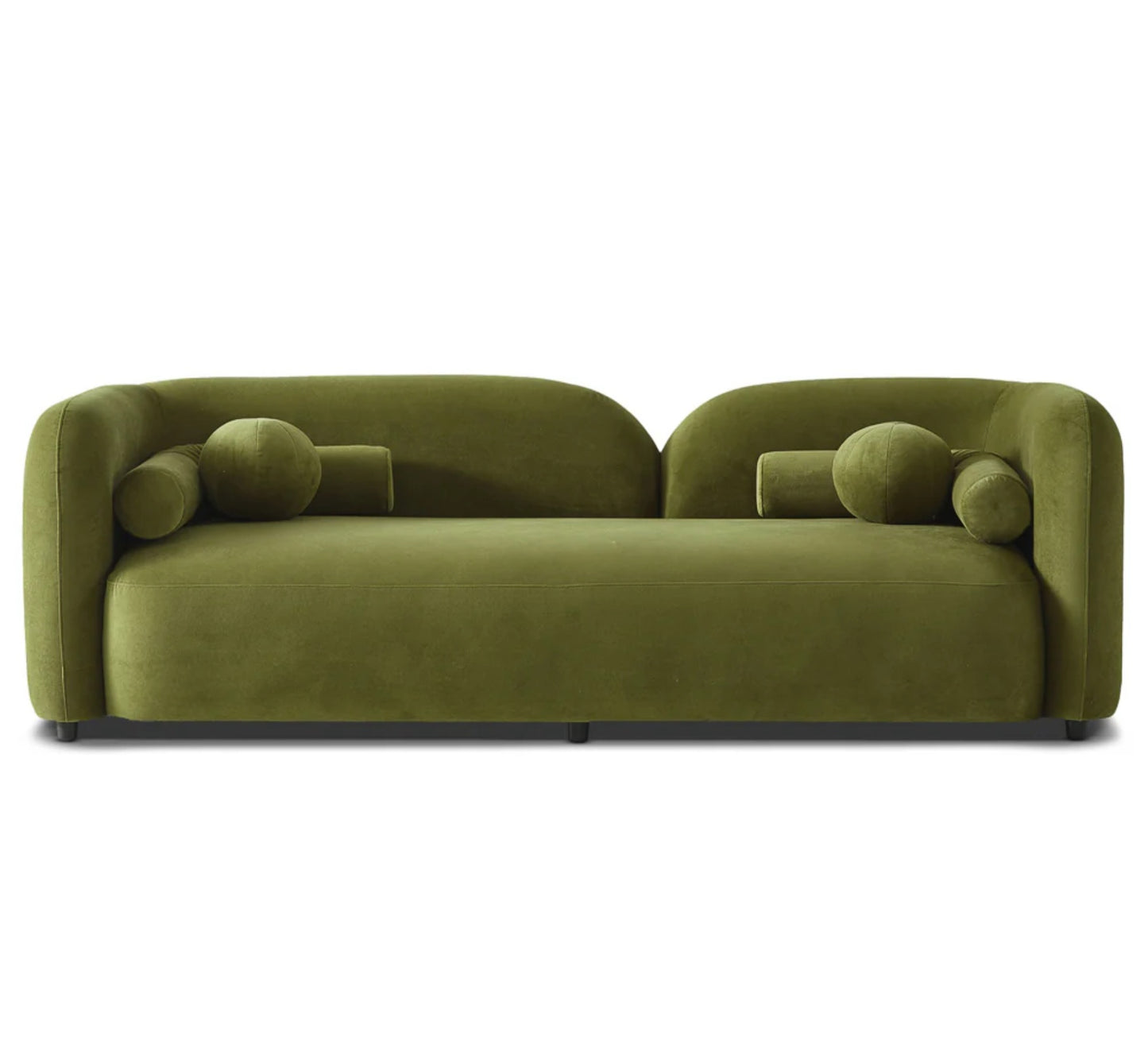 Donna Japandi Style Olive Green Velvet Sofa