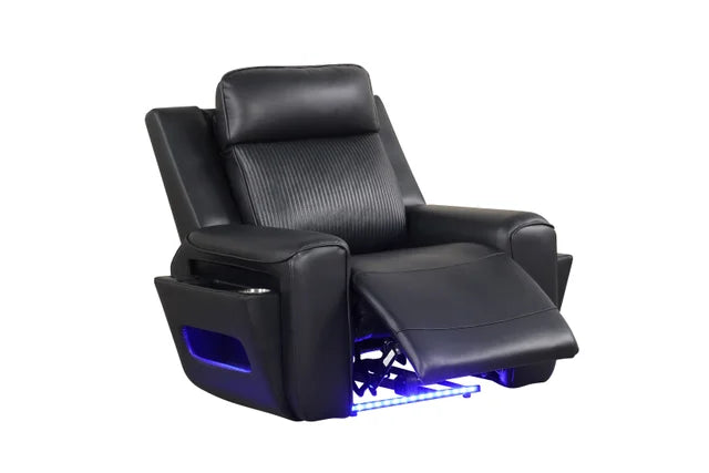 Rolls Royce Black POWER/LED/BLUETOOTH SPEAKERS 3pc Reclining Set