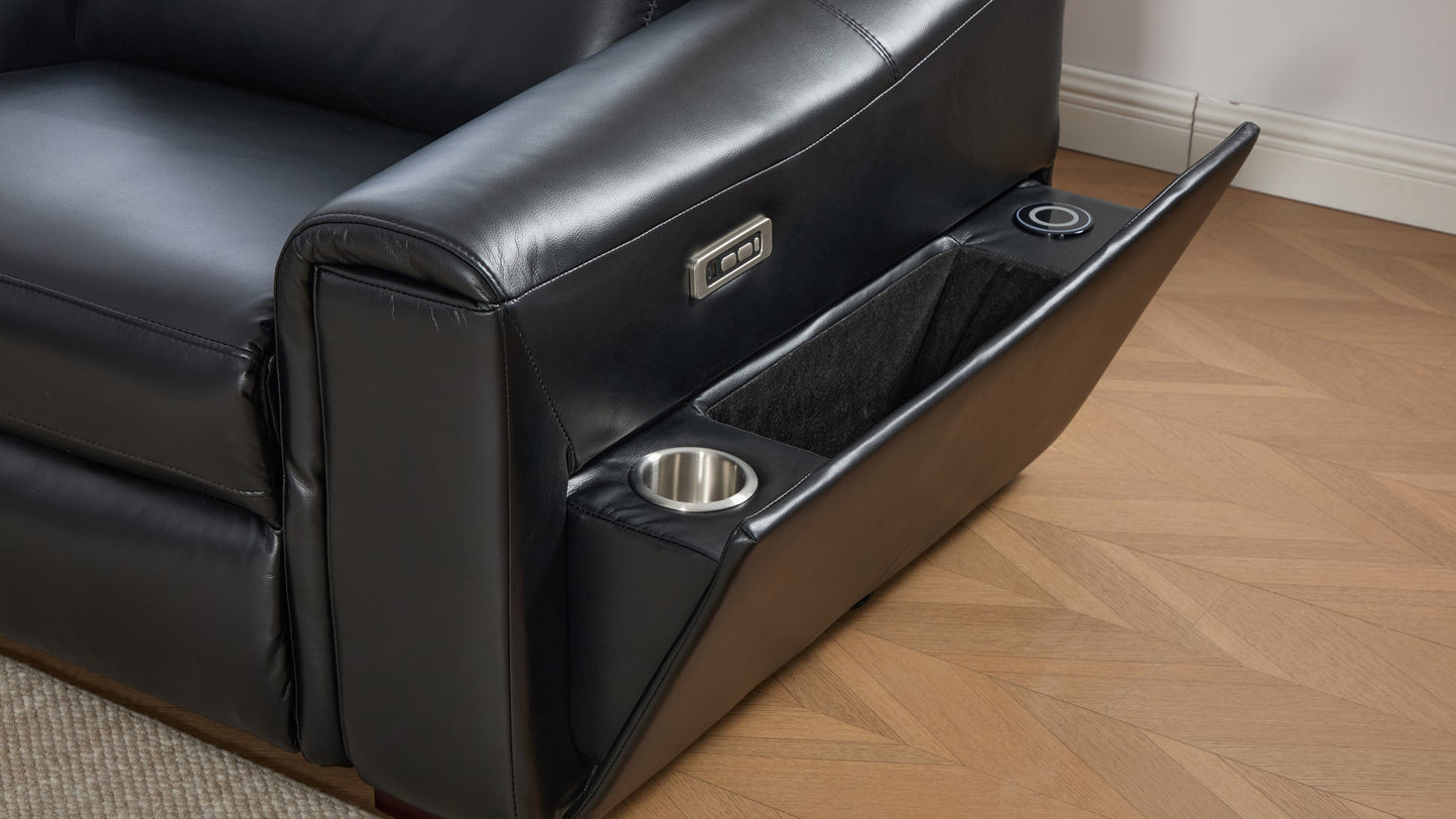 Divani Black POWER/BLUETOOTH SPEAKERS RECLINING SECTIONAL S681