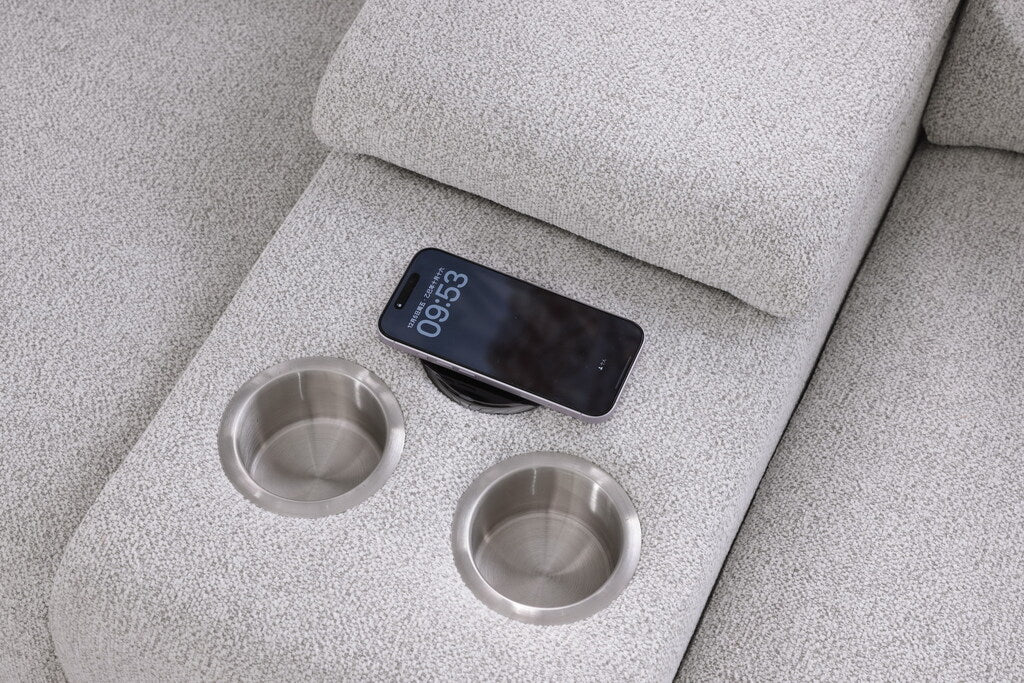 Nexus Grey Fabric POWER Sectional MI-1265