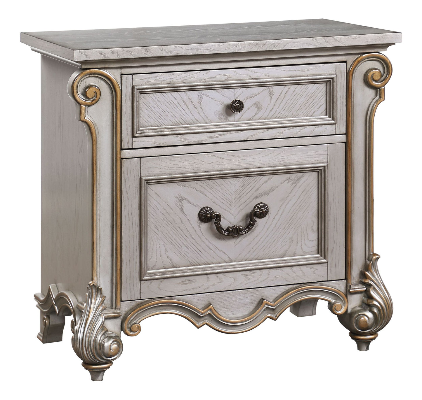 Melrose Collection Silver Finish Bedroom Set