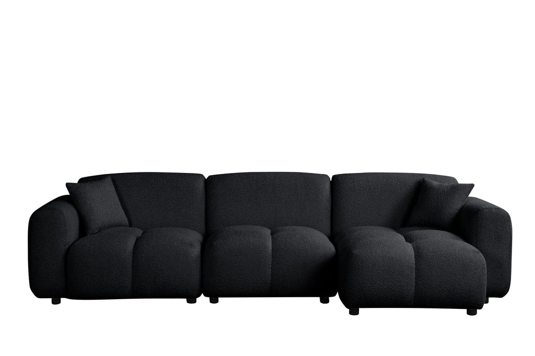 Bella Black Boucle Sectional