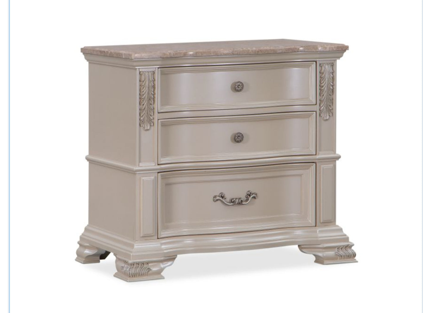 Santa Monica Pearl White Luxury Bedroom Set