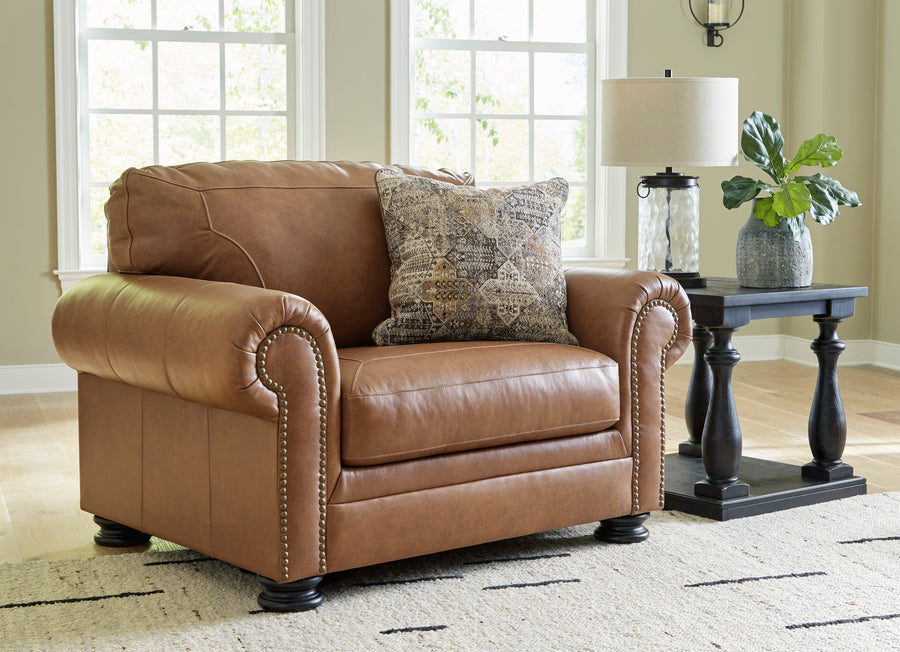 Carianna Caramel GENUINE LEATHER OVERSIZED Sofa And Loveseat