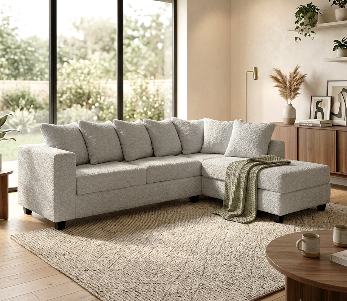 610 Gray Teddy Bear Fabric Sectional