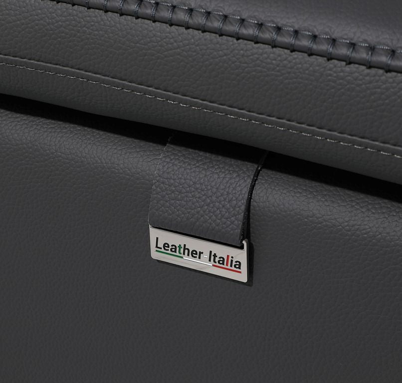 UR987 Grey TOP GRAIN ITALIAN LEATHER 3pc Full POWER Set