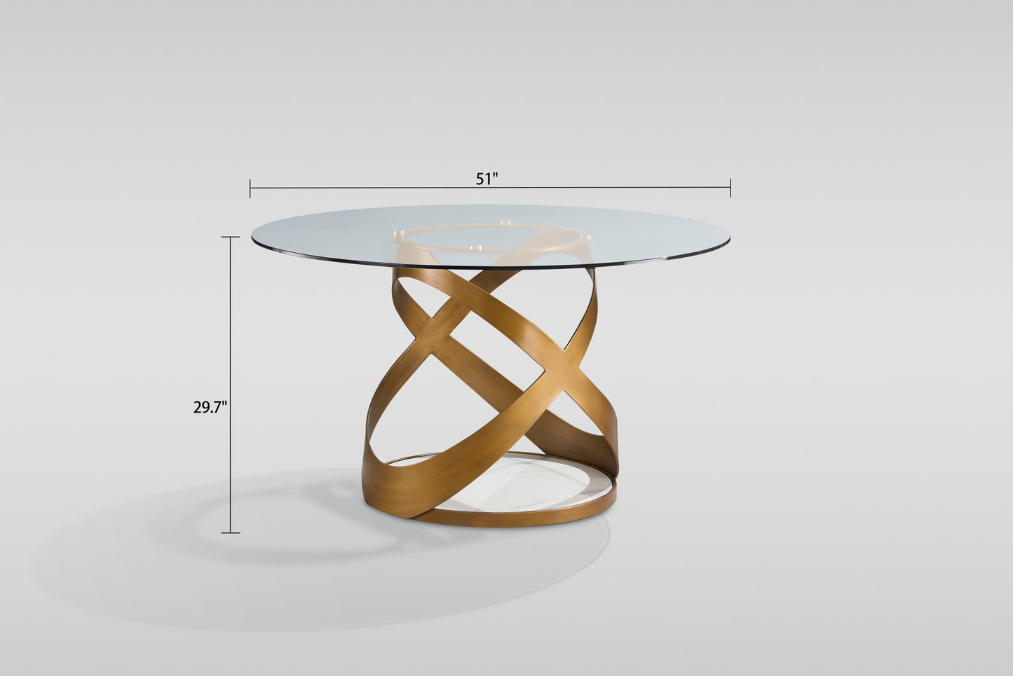 Dimi Clear Glass/Bronze 5pc Dining Room Set D1550