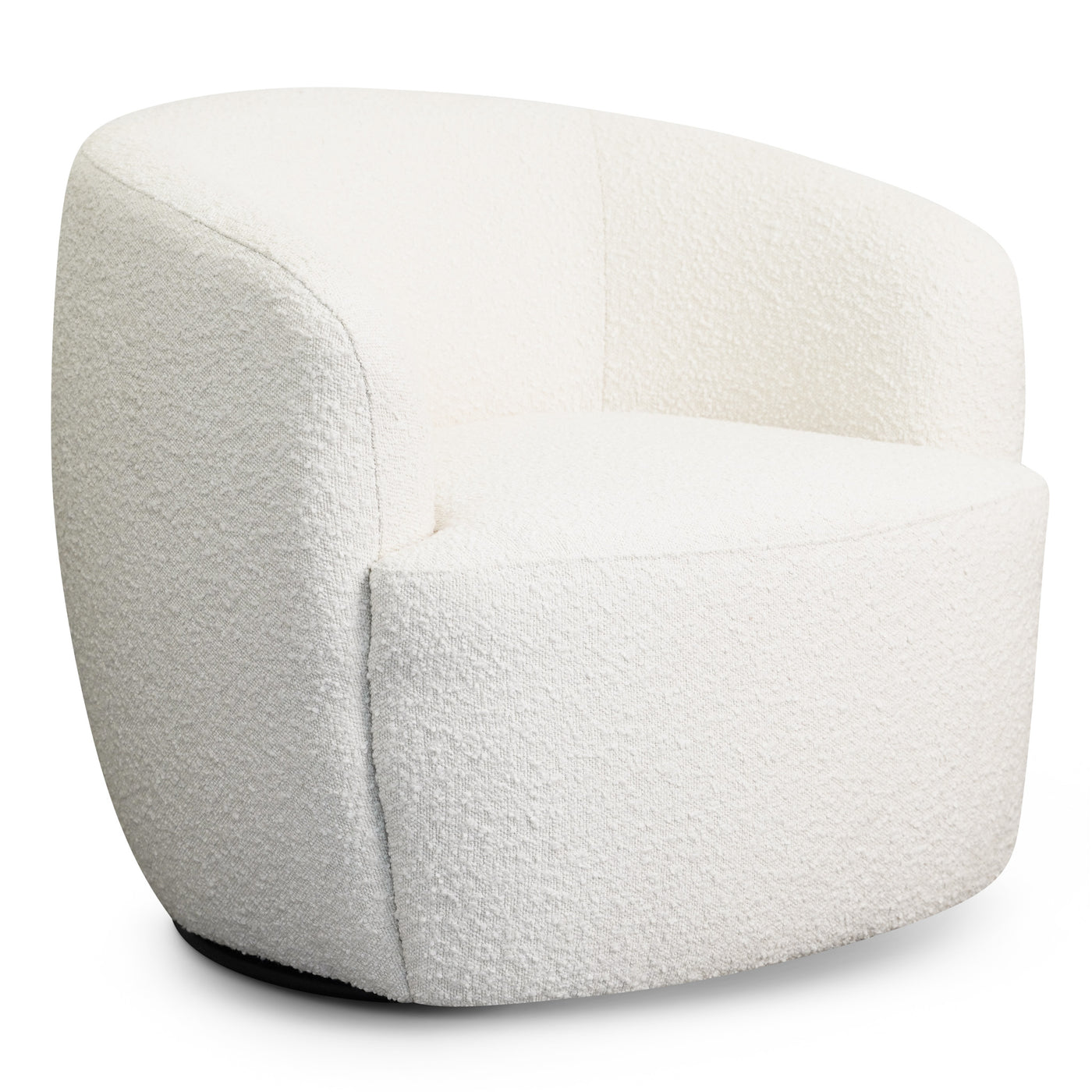 Mina White Boucle Swivel Chair
