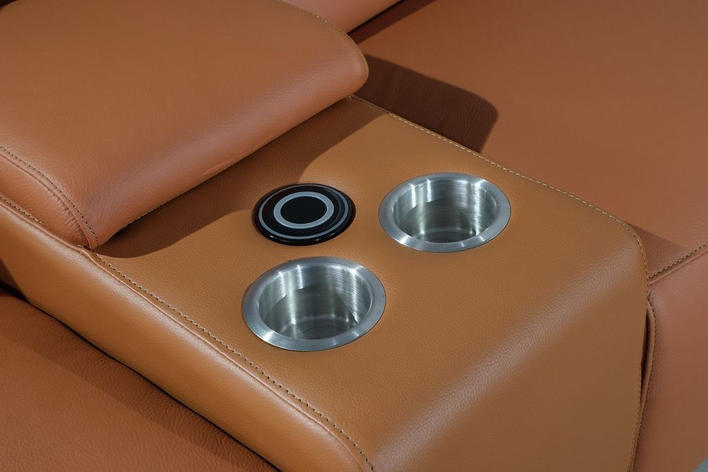 UR9762 6pc Camel TOP GRAIN 3pc Power Sectional