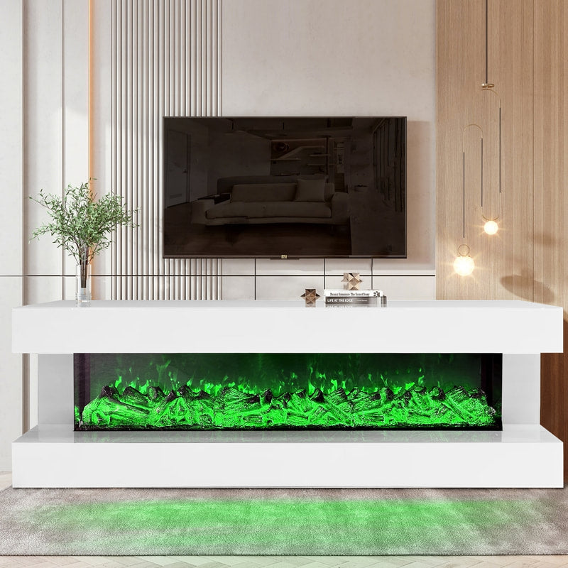indoor plants tv unit A85 TV STAND W/FIREPLACE (WHITE) – Harwin Furniture