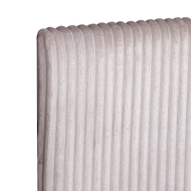 HH160 Beige Cord Fabric King Platform Bed
