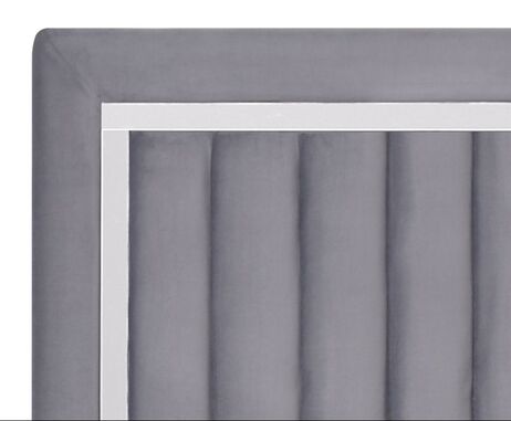 Gray Velvet King Panel Bed HH20