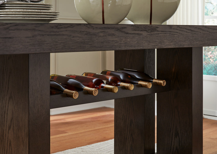 Burkhaus Dark Brown Counter Height Dining Table and 4 Barstools D984
