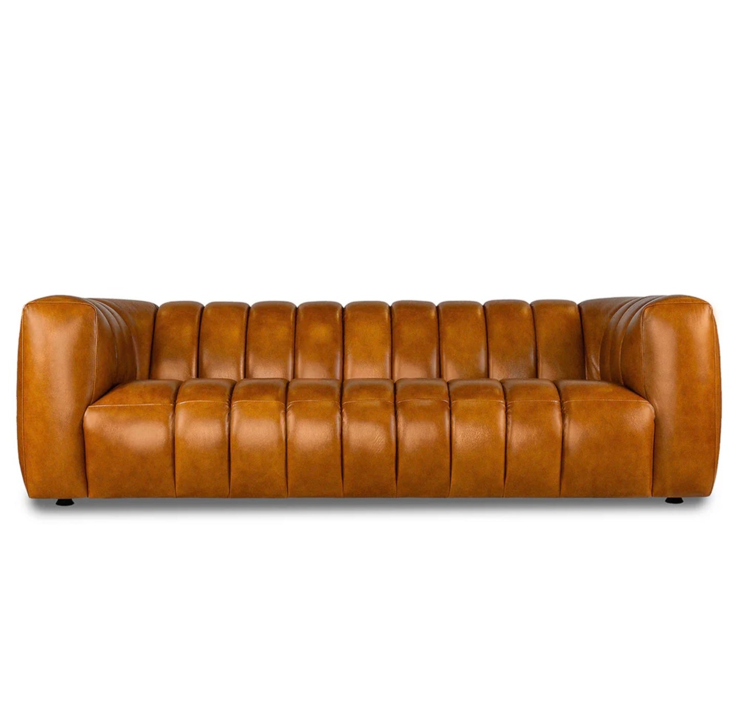 Downey Cognac 90" Genuine Leather Sofa