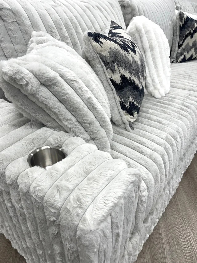 Grey/Stone OVERSIZED Corduroy Sectional 9600