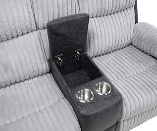 Lexy Grey Cord/Air Leather 3pc Reclining Set S6050