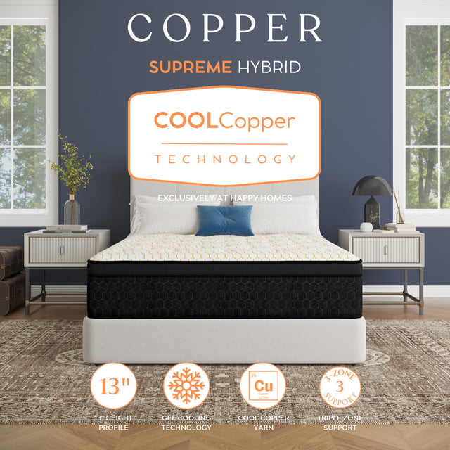 COPPER SUPREME HYBRID Rolled 13" King Mattress
