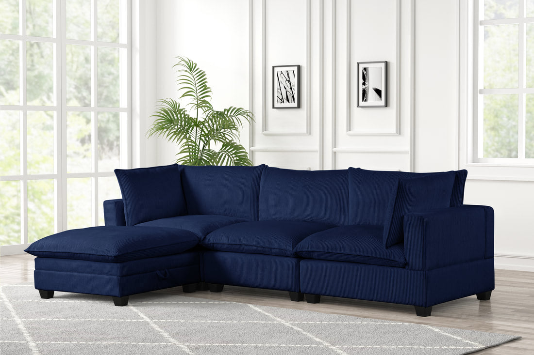 Cloud13 121" Navy Modular Sectional