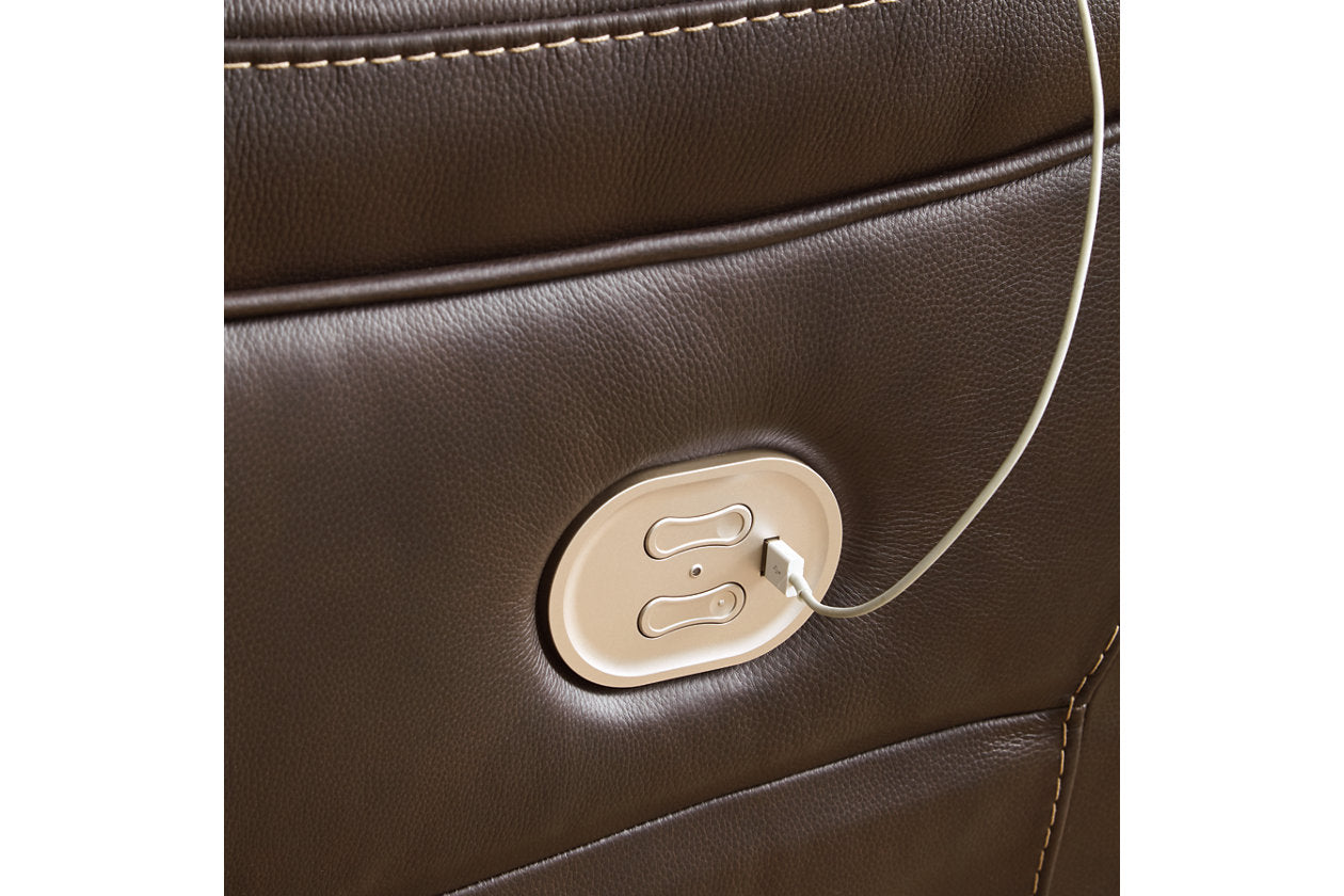 Dunleith Chocolate 5pc POWER Reclining Sectional U71604