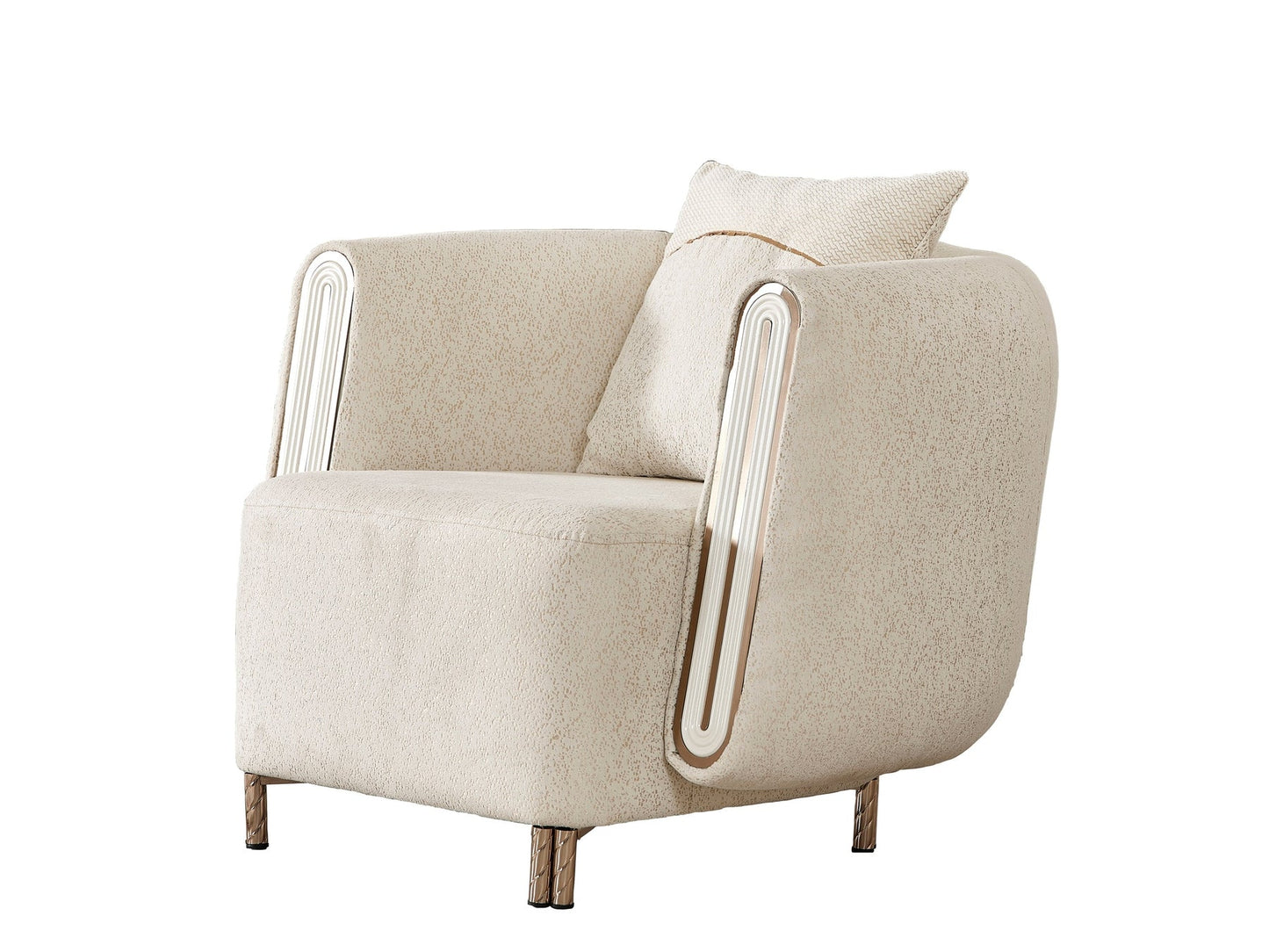 Bella 3-pieces (Sofa & Loveseat & Chair) Livingroom Set Cream