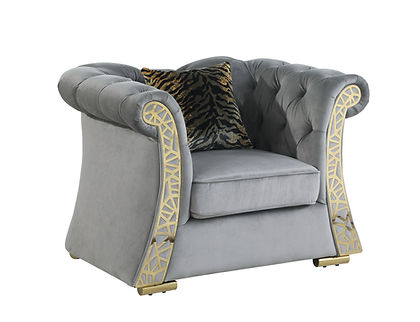 Curamo Grey Velvet Sofa and Loveseat S1600