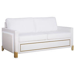 Glamor White/Gold LED Living Room Set S9060