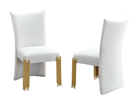 Glamor White/Gold 7pc Dining Room Set S9060