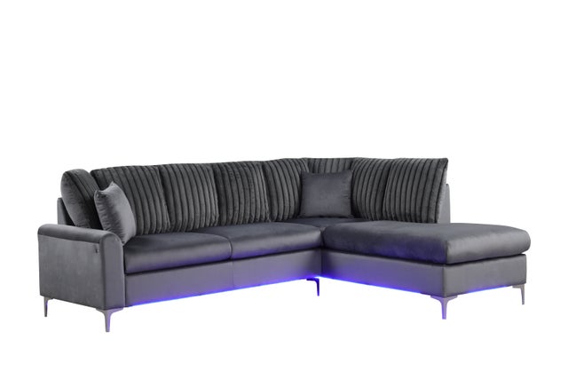 Candy Grey LED Reversible Sectional