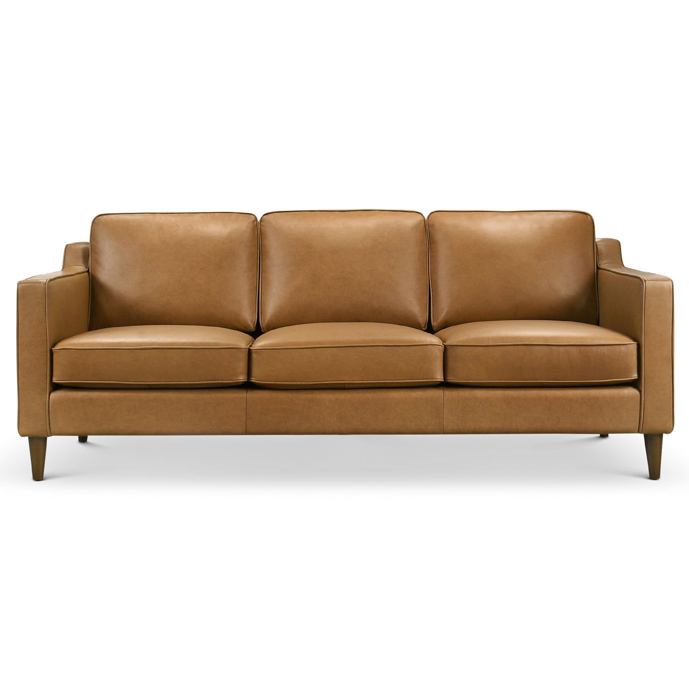 Cooper Tan Modern Genuine Leather Sofa