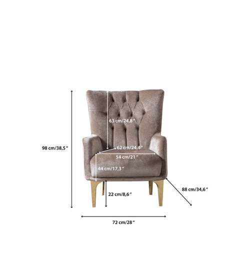 Florence Coffee Velvet Sofa 88" & Loveseat 64"