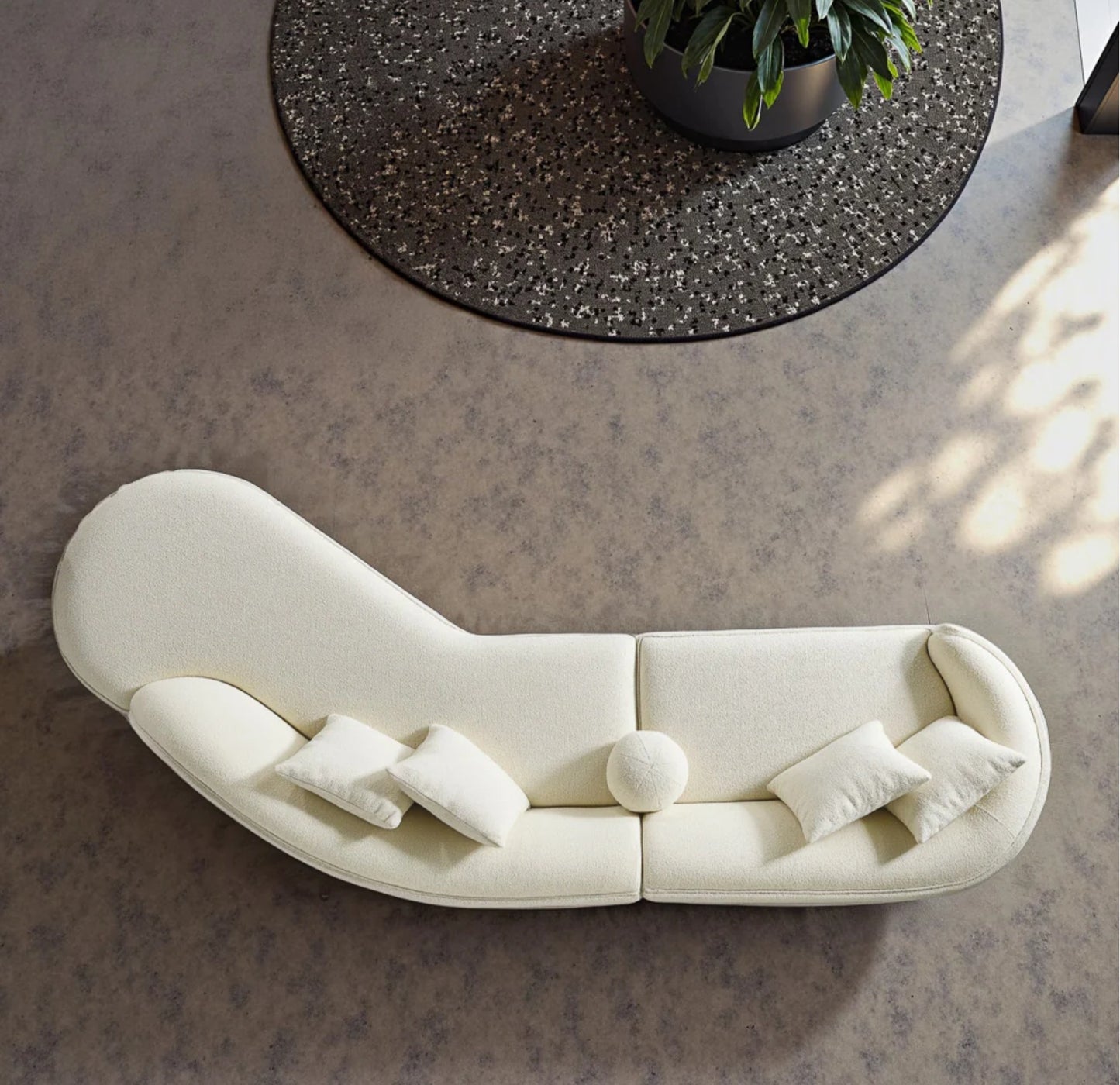 Elijah XL Japandi Style Curvy Sectional Sofa 133"