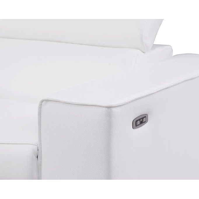 Picasso White 3-POWER Leather Match 7pc Sectional MI631
