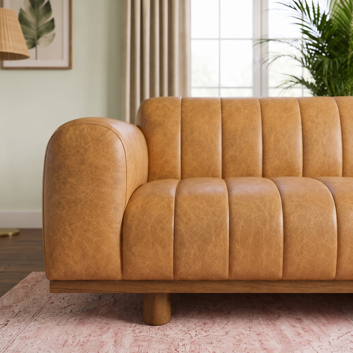 Nebraska Tan TOP GRAIN LEATHER Sofa