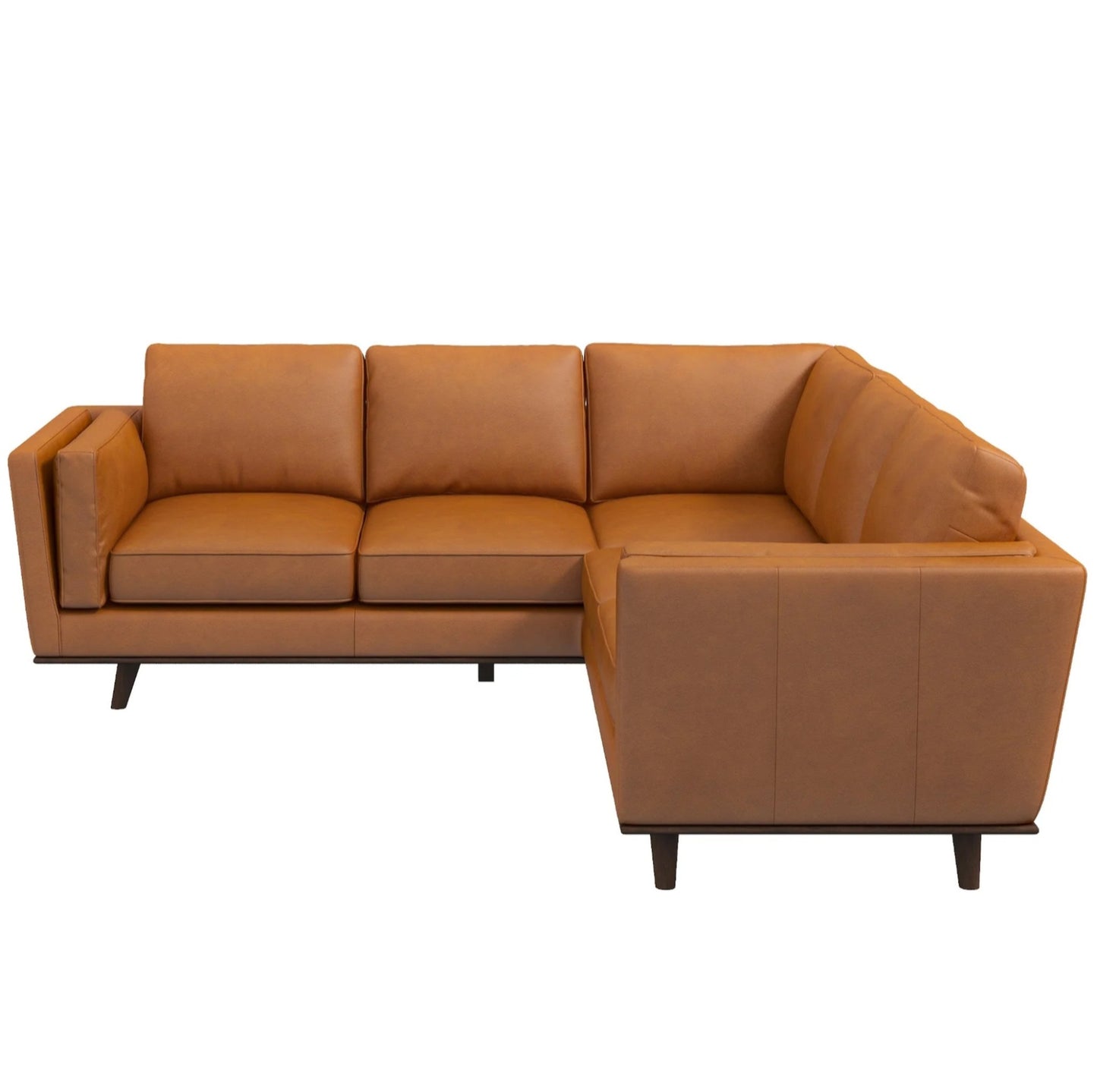Erman Tan Leather Corner Sofa