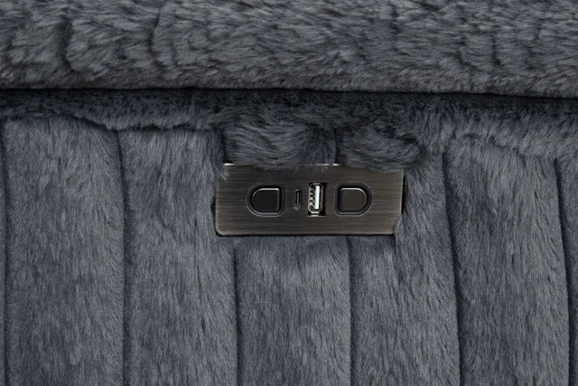 Amiri Charcoal Power Sectional With Pull-Out Bed