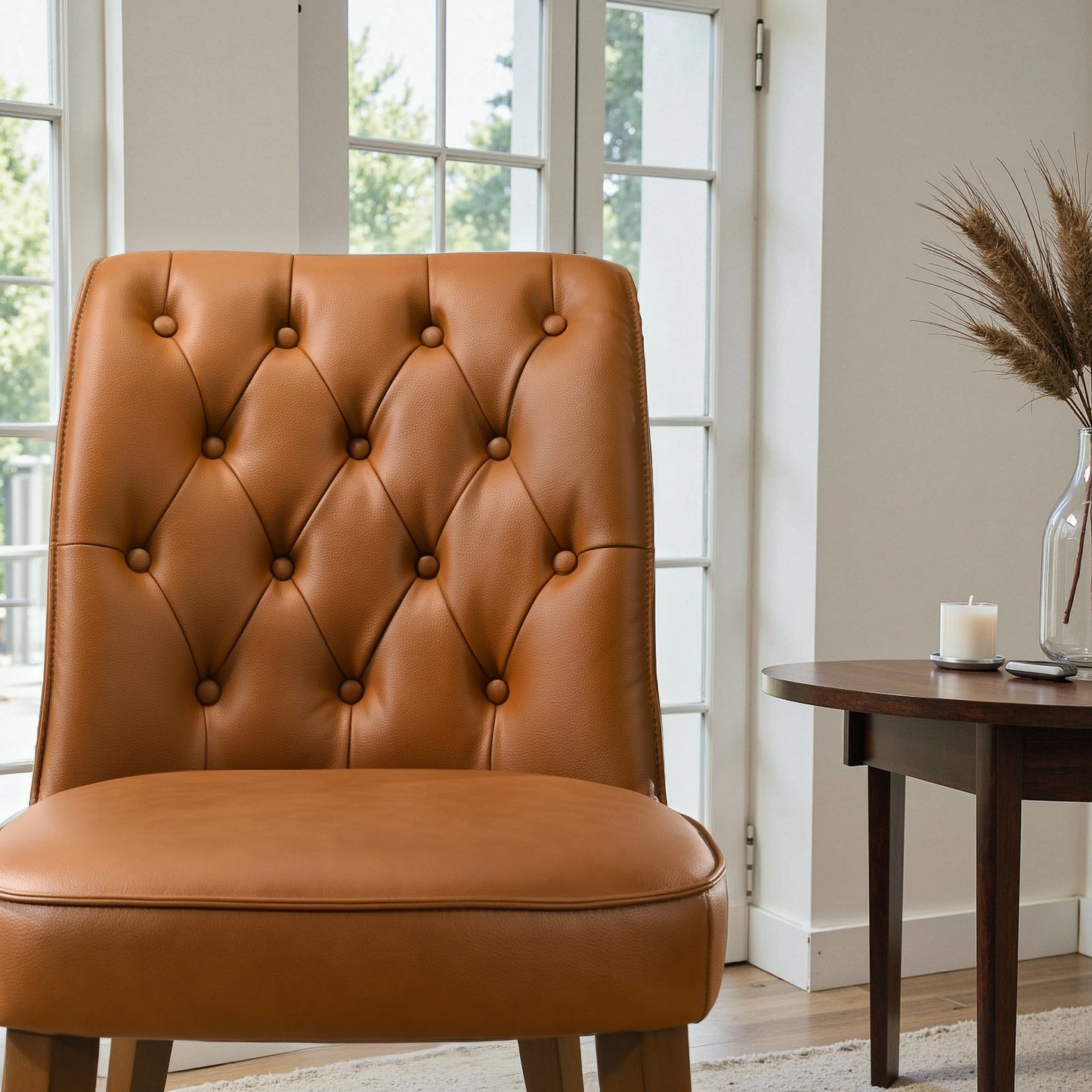 Belmont Cognac Vegan Leather Dining Chair - Set Of 2