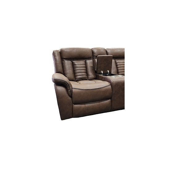 Samuel Light Brown Tech Fabric Reclining Sectional S4002