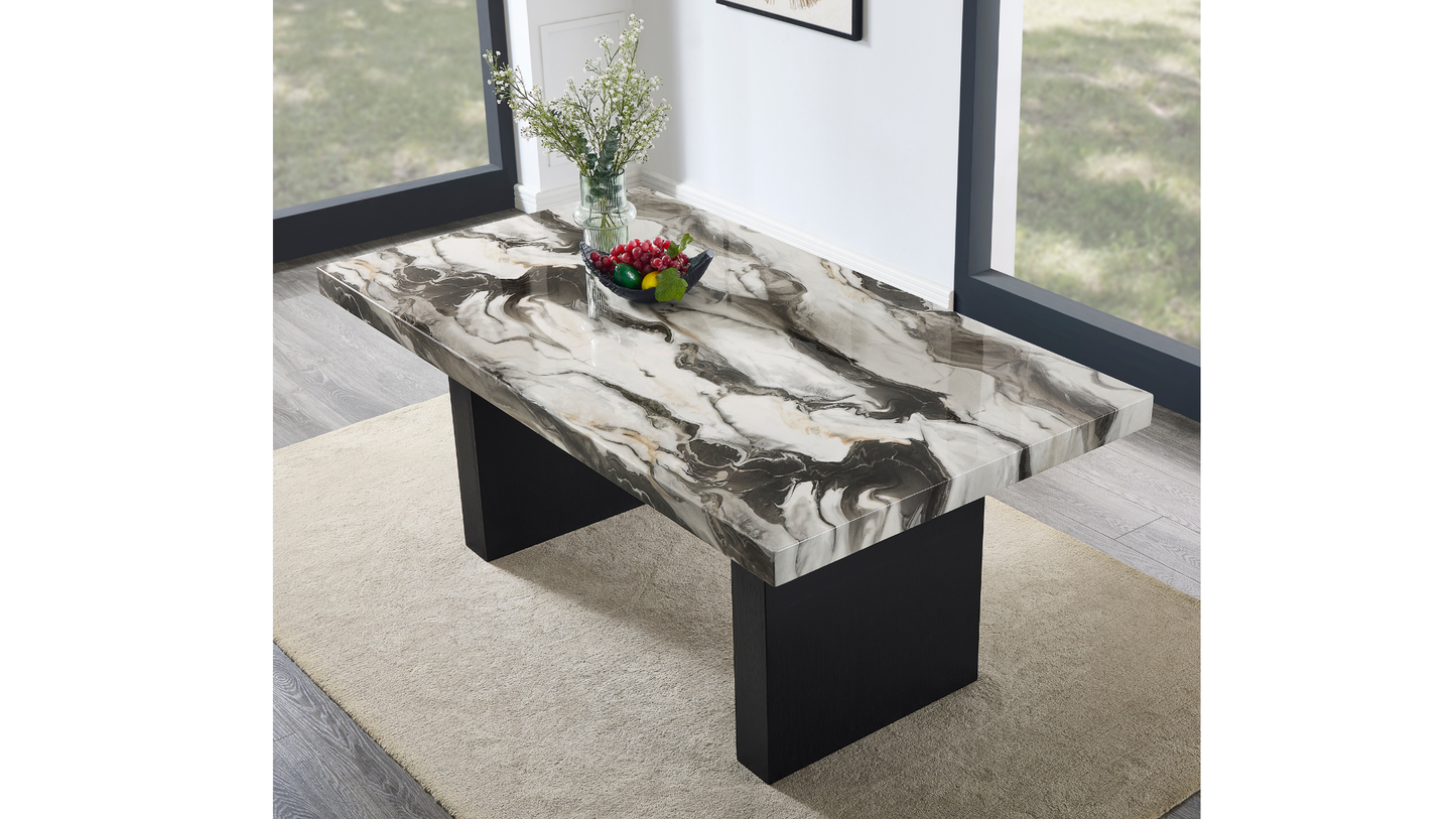 Cosmo Brown/Black 6pc Dining Room Set D195