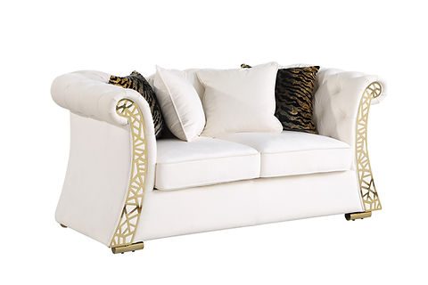 Curamo Cream Velvet Sofa and Loveseat S1600
