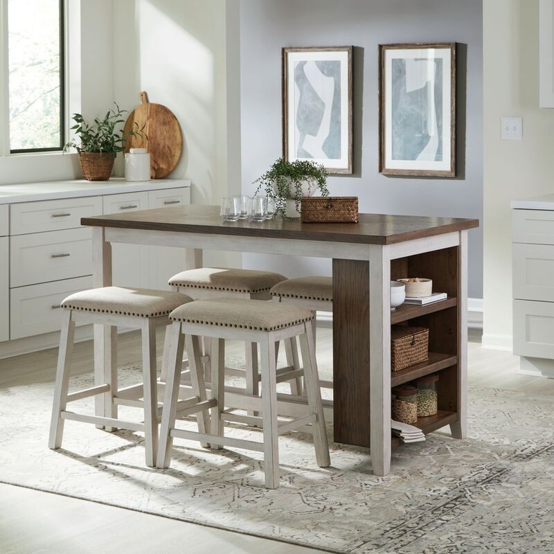 Two Tone 5pc Counter Height Set 942