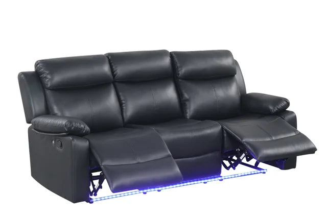 Aiden Black LED 3PC Reclining Set