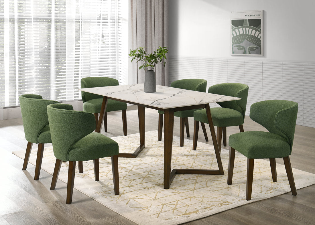 Cava20 Green 7pc Dining Room Set