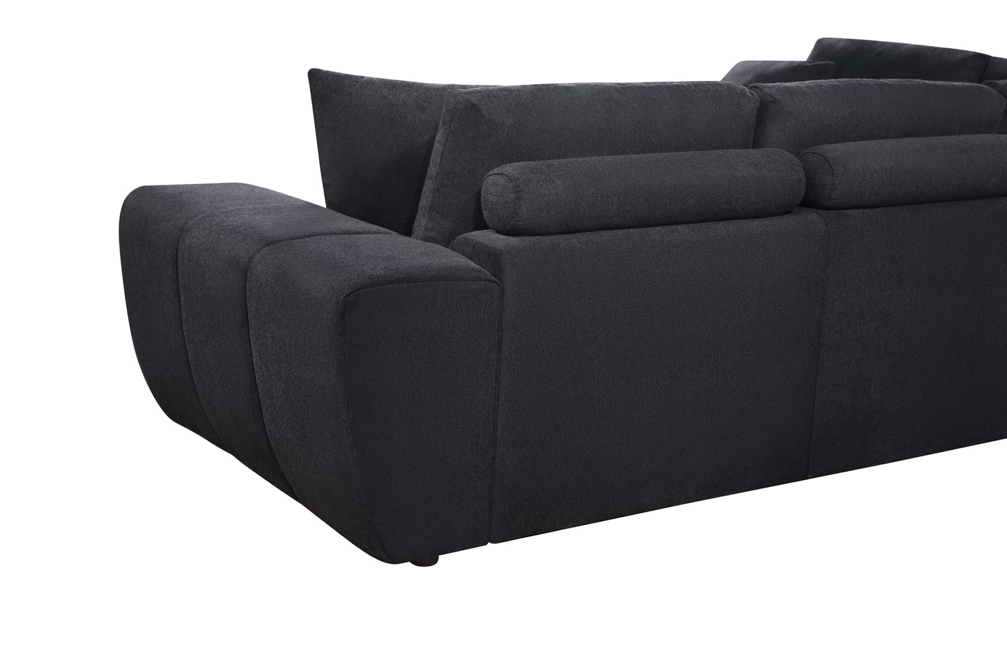 Uptown Black Fabric Sectional