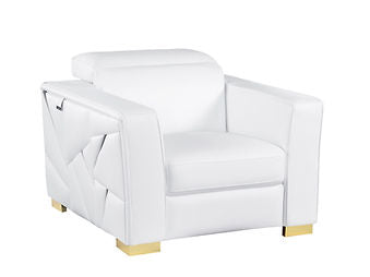 Astra White Italian Leather Sofa and Loveseat MI-1240